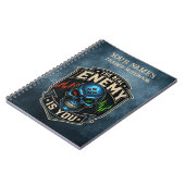 De Echte Vijand Is Jij Blue Grunge Notitieboek (Linkerzijde)