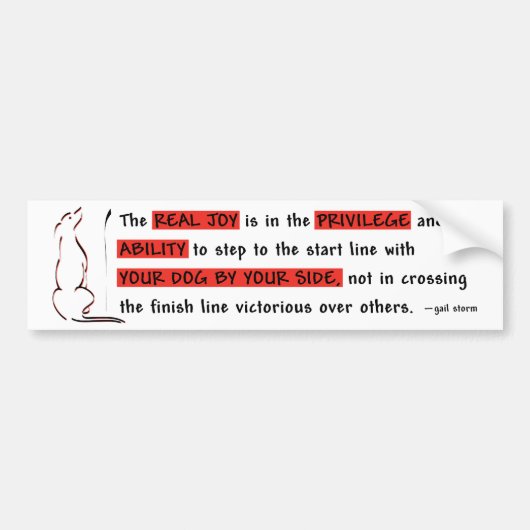 De echte vreugde van behendigheid bumpersticker (Voorkant)