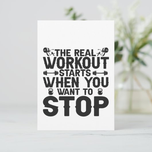 De Echte Workout Strategie Als Je Wil Stoppen Cade Bedankkaart (Staand voorkant)