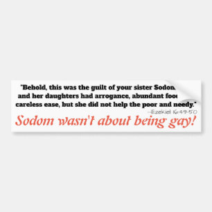 De echte zonde van Sodom — het was niet homoseks Bumpersticker