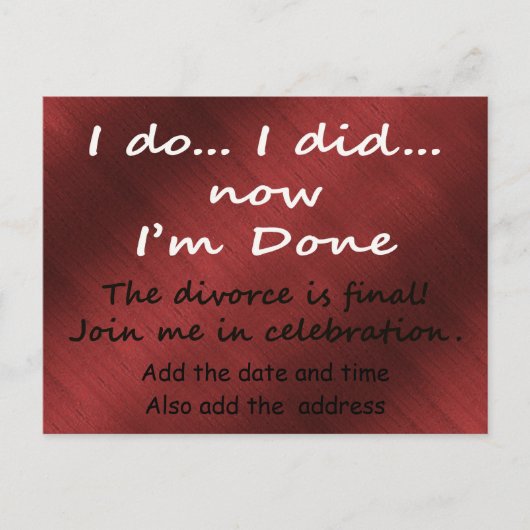 De Echtscheiding is Definitief Briefkaart (Voorkant)