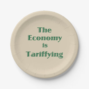 De economie is aan het Tariffiëren Papieren Bordje