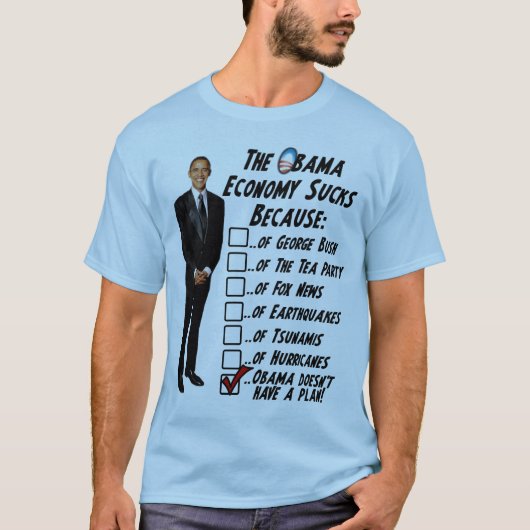 De economie van Obama zweeft T-shirt (Voorkant)