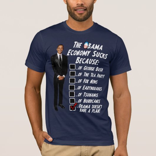 De economie van Obama zweeft T-shirt (Voorkant)