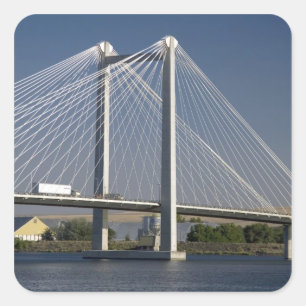 De Ed Hendler-brug overspant de Columbia-rivier Vierkante Sticker