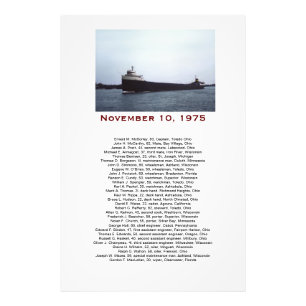 De Edmund Fitzgerald met bemanningsnamen cadeaudoo Foto Afdruk