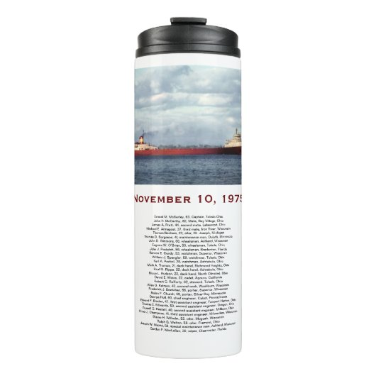 De Edmund Fitzgerald met bemanningsnamen mok (Voorkant)