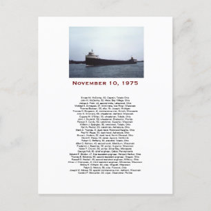 De Edmund Fitzgerald met de Crew Names Gift Box Briefkaart