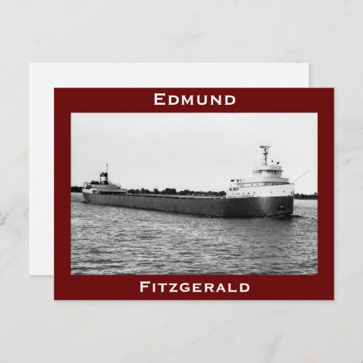 De Edmund Fitzgerald op de St. Clair (B&W) Briefkaart (Voorkant / Achterkant)