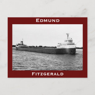 De Edmund Fitzgerald op de St. Clair (B&W) Briefkaart