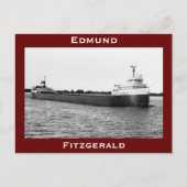 De Edmund Fitzgerald op de St. Clair (B&W) Briefkaart (Voorkant)