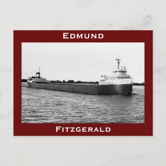 De Edmund Fitzgerald op de St. Clair (B&W) Briefkaart (Voorkant)