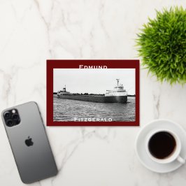 De Edmund Fitzgerald op de St. Clair (B&W) Folie Wenskaart