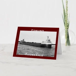 De Edmund Fitzgerald op de St. Clair (B&W) Folie Wenskaart