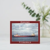 De Edmund Fitzgerald op de St. Clair Briefkaart (Staand voorkant)