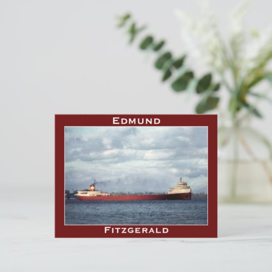 De Edmund Fitzgerald op de St. Clair Briefkaart (Staand voorkant)