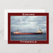 De Edmund Fitzgerald op de St. Clair Briefkaart (Voorkant / Achterkant)
