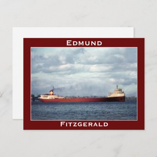 De Edmund Fitzgerald op de St. Clair Briefkaart (Voorkant / Achterkant)