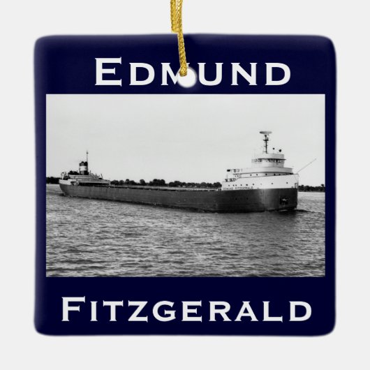 De Edmund Fitzgerald op de St. Clair Keramisch Ornament (Voorkant)