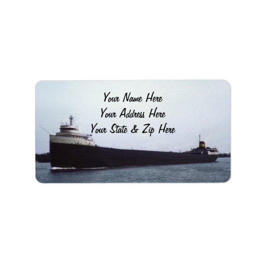 De Edmund Fitzgerald op de St. Clair-rivier Etiket (Voorkant)