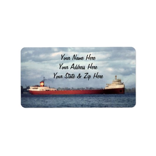 De Edmund Fitzgerald op de St. Clair-rivier Etiket (Voorkant)