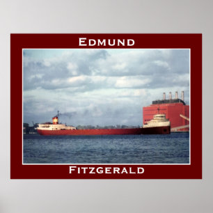De Edmund Fitzgerald op de St. Clair-rivier Poster