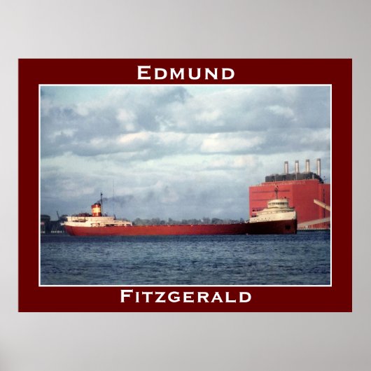 De Edmund Fitzgerald op de St. Clair-rivier Poster (Voorkant)