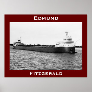 De Edmund Fitzgerald op de St. Clair-rivier Poster