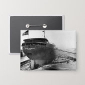 De Edmund Fitzgerald Vintage Great Lakes-schip Button (Voorkant / Achterkant)