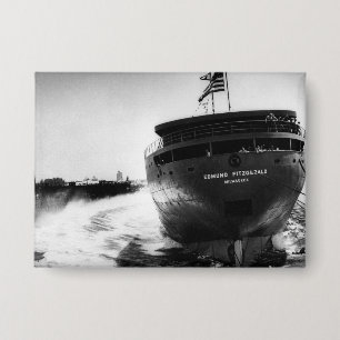 De Edmund Fitzgerald Vintage Great Lakes-schip Button