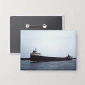 De Edmund Fitzgerald Vintage Grote Meren Schip Button (Voorkant / Achterkant)