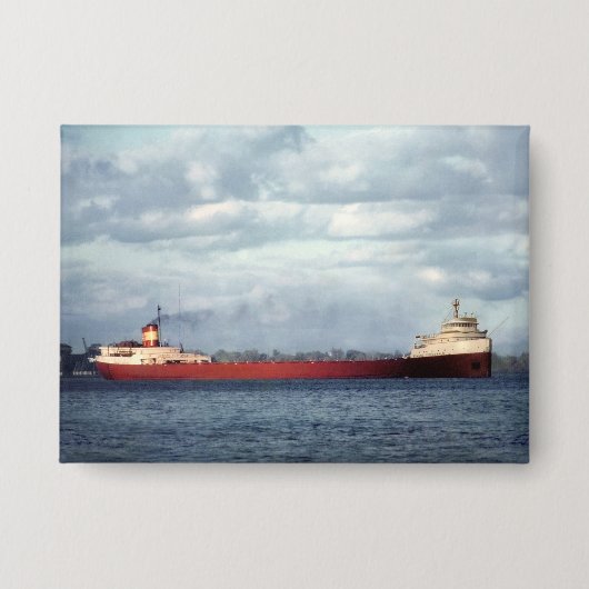 De Edmund Fitzgerald Vintage Grote Meren Schip Button (Voorkant)