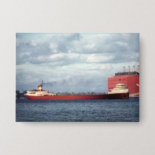 De Edmund Fitzgerald Vintage Grote Meren Schip Button (Voorkant)