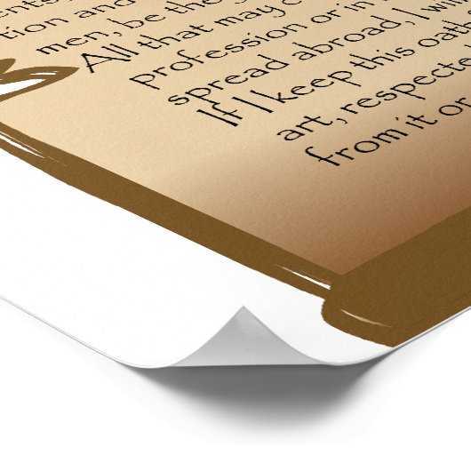 de eed van de arts van hippocrates poster (Hoek)