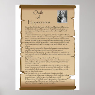de eed van de arts van hippocrates poster