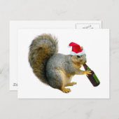 De Eekhoorn die van de kerstman Bier drink Feestdagenkaart (Voorkant / Achterkant)