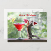 De Eekhoorn die van Kerstmis een Cocktail drink Feestdagenkaart (Voorkant / Achterkant)
