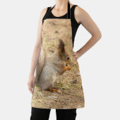 De eekhoorn eet een moerfoto schort (Insitu)