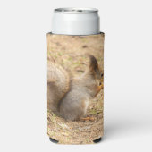De eekhoorn eet een moerfoto seltzer blikjeskoeler (Seltzer Achterkant)