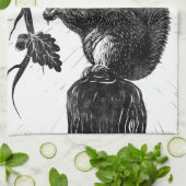 De eekhoorn en de eikel theedoek (Gevouwen)