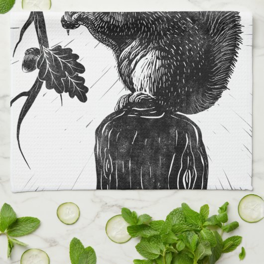 De eekhoorn en de eikel theedoek (Gevouwen)