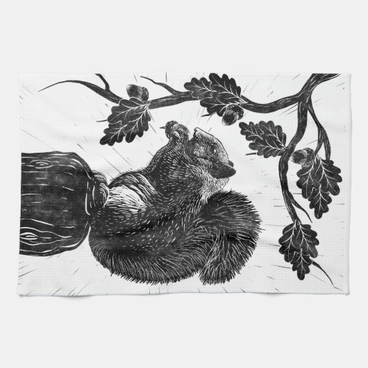 De eekhoorn en de eikel theedoek (Horizontaal)