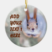 De eekhoorn kijkt naar je vanaf de bodem keramisch ornament (Voorkant)