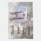 De eekhoorn kijkt naar je vanaf de bodem theedoek (Verticaal)