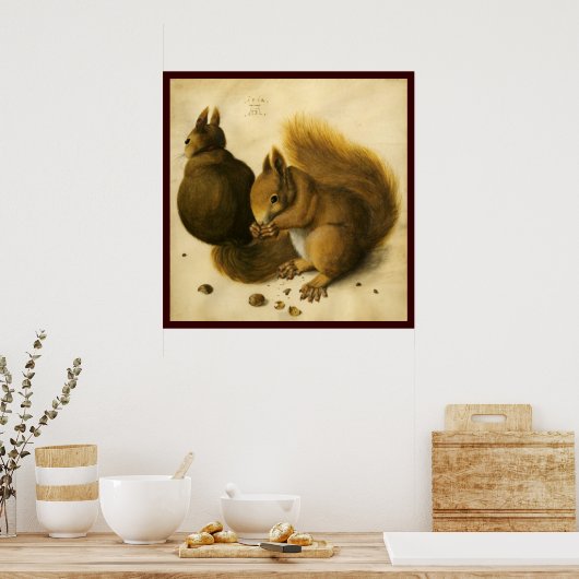 DE Eekhoorn MET NOTEN Poster (Keuken)