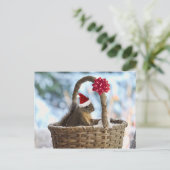 De Eekhoorn van de kerstman in Sneeuw Feestdagenkaart (Staand voorkant)