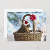 De Eekhoorn van de kerstman in Sneeuw Feestdagenkaart (Voorkant / Achterkant)