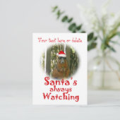 De Eekhoorn van de kerstman let altijd op Feestdagenkaart (Staand voorkant)