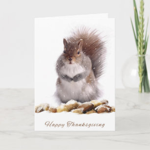 De Eekhoorn van de Thanksgiving met de Opslag van Feestdagen Kaart
