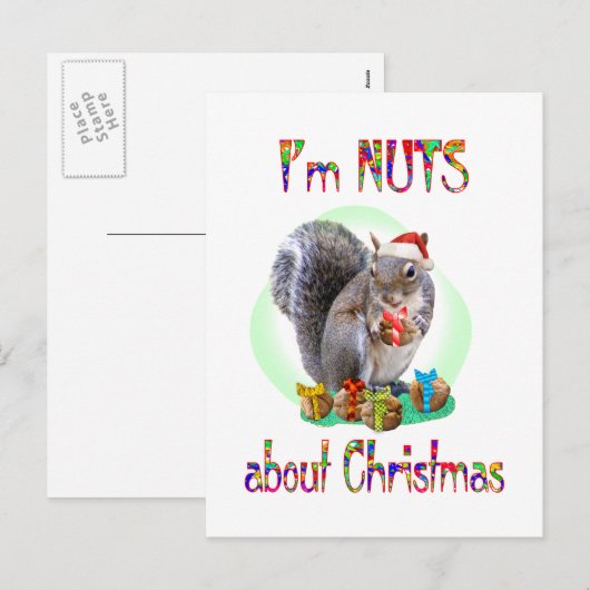 De Eekhoorn van Kerstmis Feestdagenkaart (Voorkant / Achterkant)